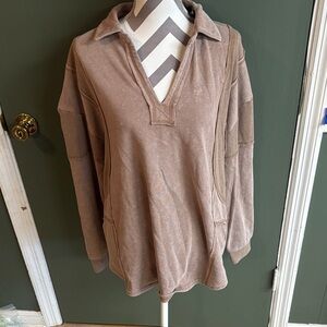 Very J Tan Long Sleeve Top